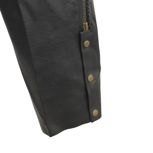 Bison Trading Co Vintage Leather Motorcycle Chaps Mens XXL Black - Picture 7 of 9
